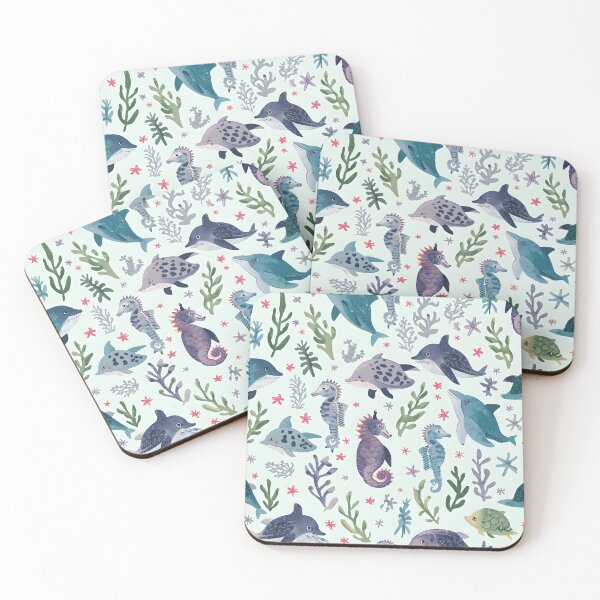 Item preview, Vintage Sketch Sea Life Textured Pattern Dolphine designed and sold by MoonlitDoodles1.