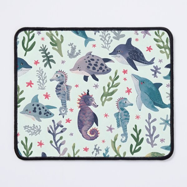 Item preview, Vintage Sketch Sea Life Textured Pattern Dolphine designed and sold by MoonlitDoodles1.