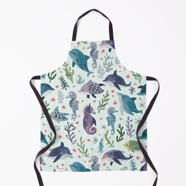 Item preview, Vintage Sketch Sea Life Textured Pattern Dolphine designed and sold by MoonlitDoodles1.