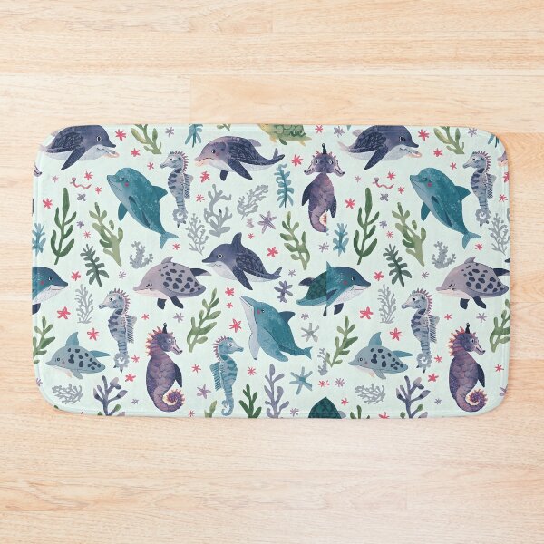 Item preview, Vintage Sketch Sea Life Textured Pattern Dolphine designed and sold by MoonlitDoodles1.