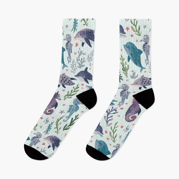 Item preview, Vintage Sketch Sea Life Textured Pattern Dolphine designed and sold by MoonlitDoodles1.