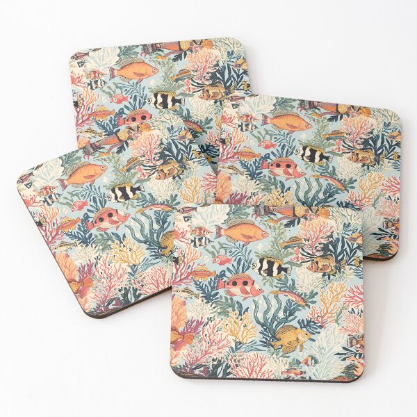 Item preview, Vintage Aquarium: Detailed Coral Reef Fish Pattern designed and sold by MoonlitDoodles1.