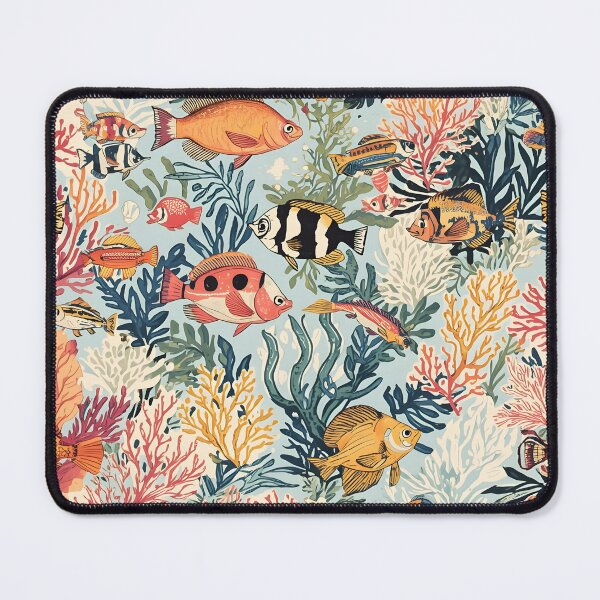Item preview, Vintage Aquarium: Detailed Coral Reef Fish Pattern designed and sold by MoonlitDoodles1.