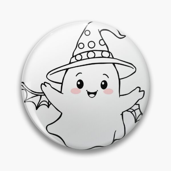 Item preview, CUTE SMILING HALLOWEEN GHOST WITH HAT AND WINGS  designed and sold by CliClaClever.