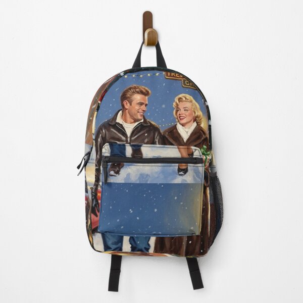 Item preview, Romantic Vintage Stroll: Marilyn Monroe & James Dean on a Snowy Christmas Street | Hollywood Holidays designed and sold by Art's Diner.
