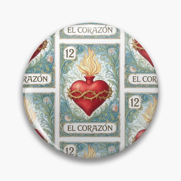Item preview, Mexican Lottery Card 12 El Corazon The Heart designed and sold by retrographics.