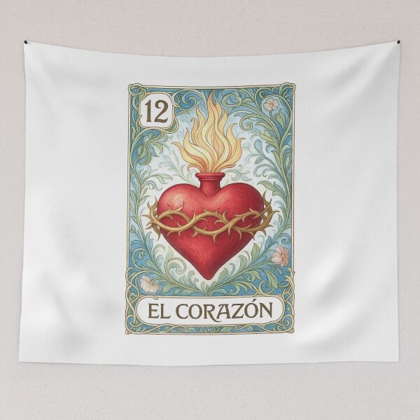Item preview, Mexican Lottery Card 12 El Corazon The Heart designed and sold by retrographics.