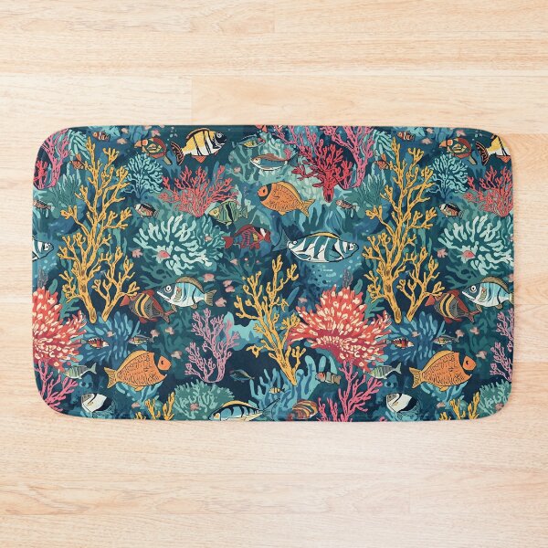 Item preview, Deep Sea Glow: Jewel Toned Reef Pattern designed and sold by MoonlitDoodles1.
