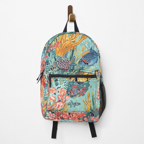 Item preview, Sun-Drenched Reef: Engraved Coral & Fish Pattern designed and sold by MoonlitDoodles1.