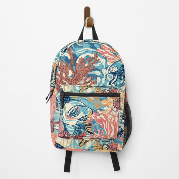 Item preview, Vintage Woodcut Ocean: Tropical Fish & Coral Pattern designed and sold by MoonlitDoodles1.