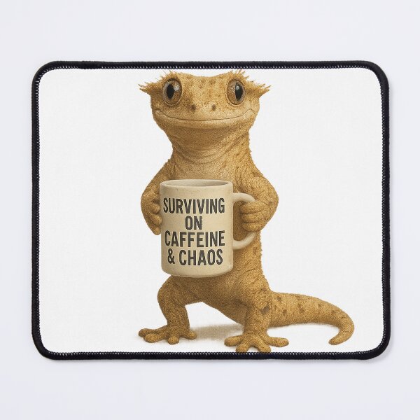 Item preview, Crested Gecko Surviving on Caffeine and Chaos designed and sold by thehaywirehoney.