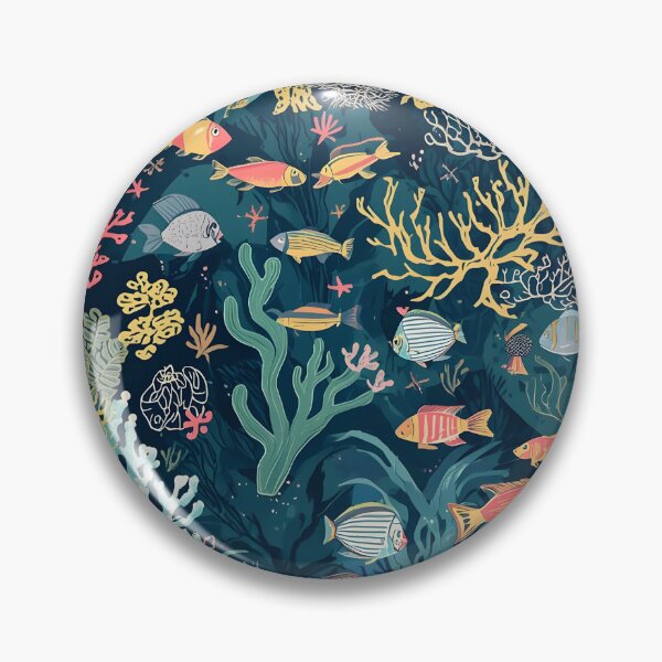 Item preview, Twilight Reef: Midnight Ocean Botanical Pattern designed and sold by MoonlitDoodles1.
