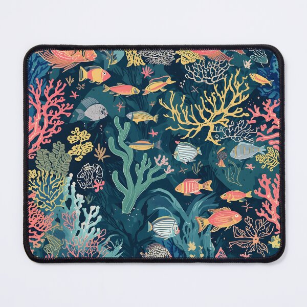 Item preview, Twilight Reef: Midnight Ocean Botanical Pattern designed and sold by MoonlitDoodles1.