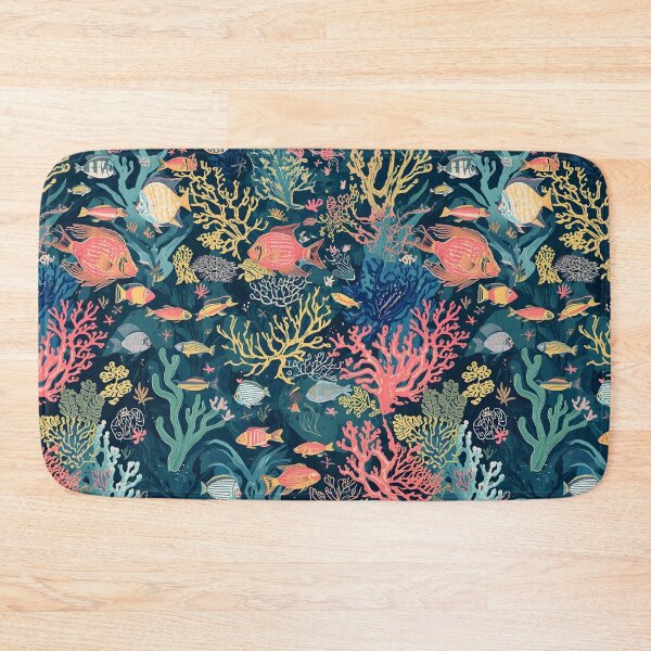 Item preview, Twilight Reef: Midnight Ocean Botanical Pattern designed and sold by MoonlitDoodles1.