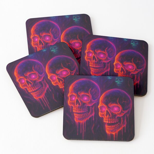 Item preview, “Neon Drip: Glowing Skull Halloween Horror” designed and sold by Vibepop.store.