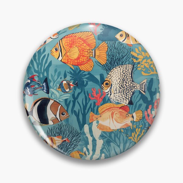 Item preview, Tropical Etching: Deep Teal Reefscape Pattern designed and sold by MoonlitDoodles1.