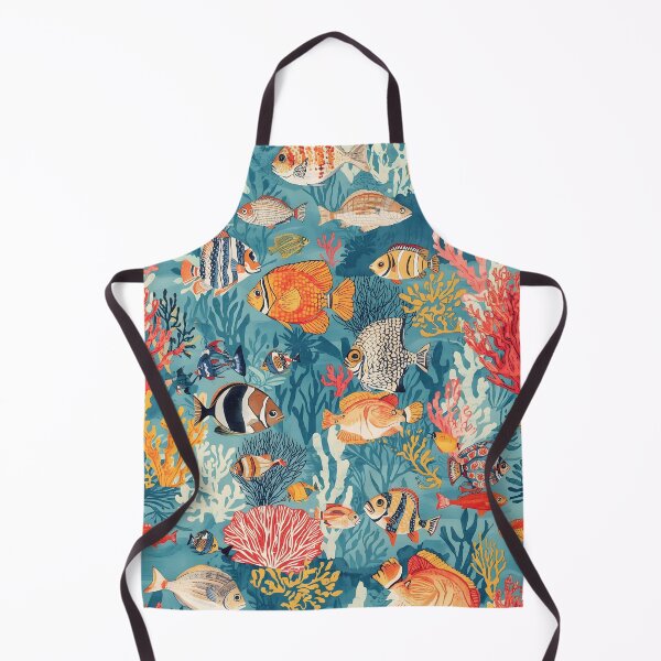 Item preview, Tropical Etching: Deep Teal Reefscape Pattern designed and sold by MoonlitDoodles1.