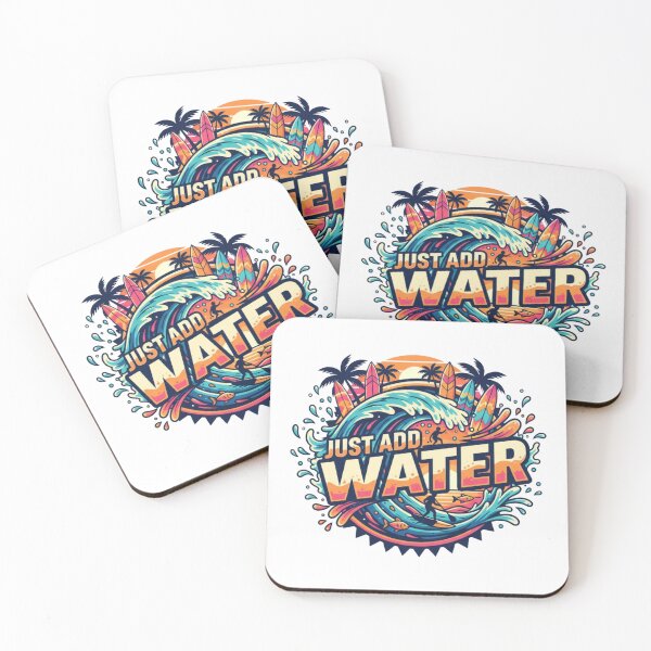 Item preview, Just Add Water Splash Neon Pop Art Surf Beach Tropical designed and sold by DibuHumor.