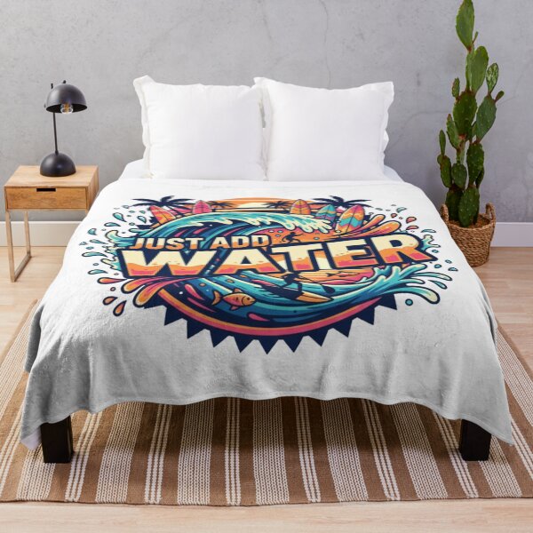Item preview, Just Add Water Splash Neon Pop Art Surf Beach Tropical designed and sold by DibuHumor.