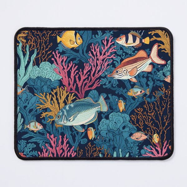 Item preview, Midnight Dive Dramatic Fish & Coral Engraving designed and sold by MoonlitDoodles1.
