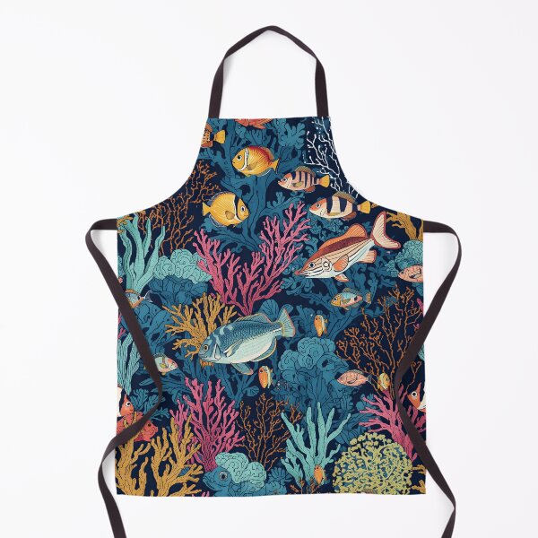 Item preview, Midnight Dive Dramatic Fish & Coral Engraving designed and sold by MoonlitDoodles1.