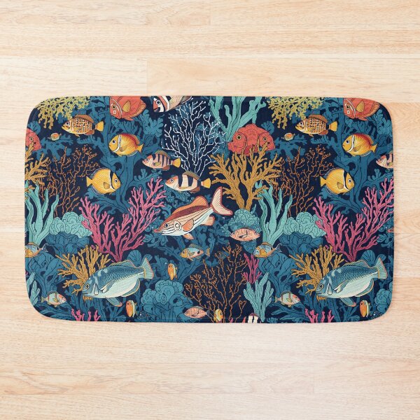 Item preview, Midnight Dive Dramatic Fish & Coral Engraving designed and sold by MoonlitDoodles1.