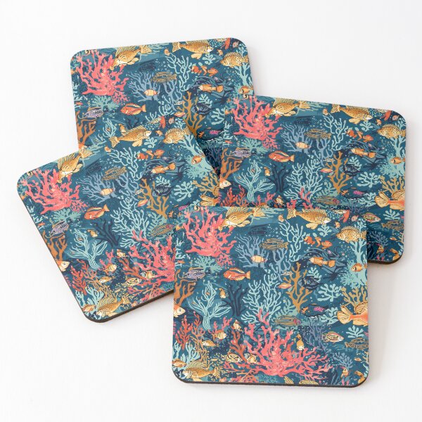 Item preview, Midnight Coral: Deep Sea Engraving Pattern designed and sold by MoonlitDoodles1.