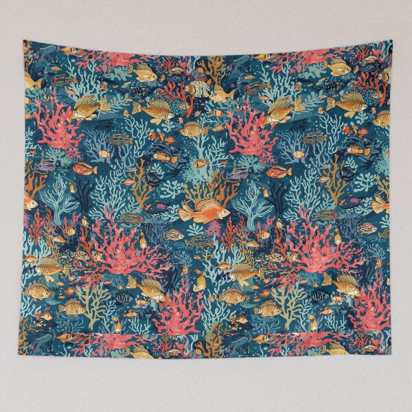 Item preview, Midnight Coral: Deep Sea Engraving Pattern designed and sold by MoonlitDoodles1.