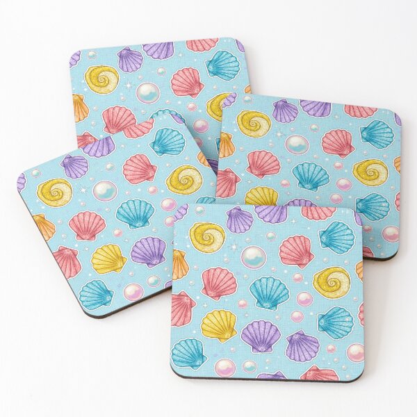 Item preview, Seashells Pattern Mermaid Watercolor Pastel Summer designed and sold by JOSTH.