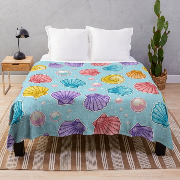 Item preview, Seashells Pattern Mermaid Watercolor Pastel Summer designed and sold by JOSTH.