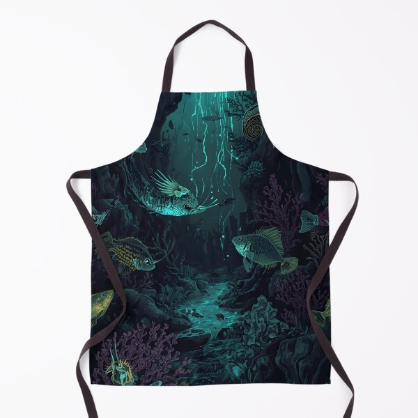 Item preview, Subterranean River of Light: Ethereal Deep Sea Cavern Pattern with Bioluminescent Fish designed and sold by MoonlitDoodles1.