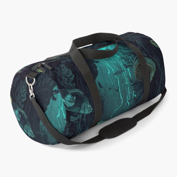 Item preview, Subterranean River of Light: Ethereal Deep Sea Cavern Pattern with Bioluminescent Fish designed and sold by MoonlitDoodles1.