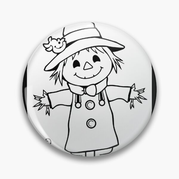 Item preview, CUTE SMILING HALLOWEEN SCARECROW B&W designed and sold by CliClaClever.