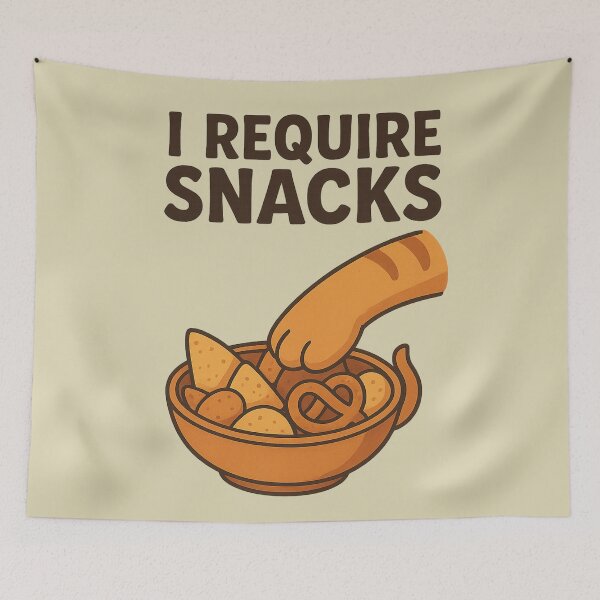 Item preview, I Require Snacks Shirt – Funny Cat Tee for Food Lovers & Snack Addicts designed and sold by AdelStore.