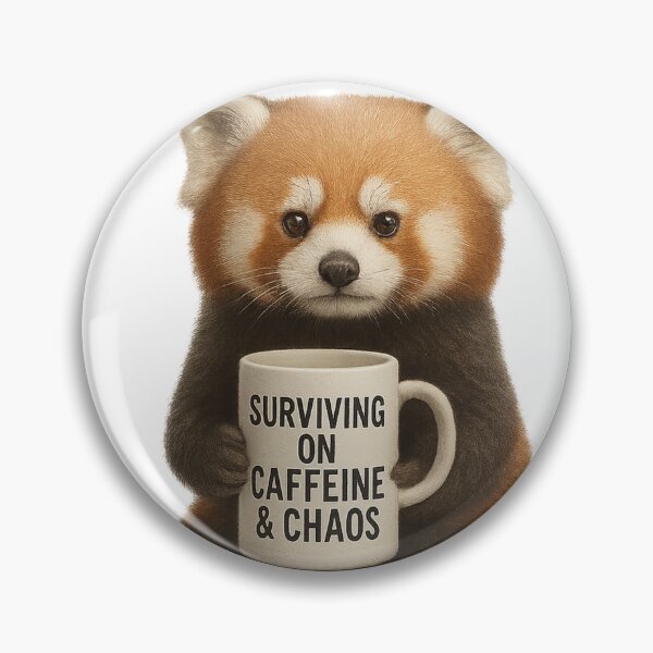 Item preview, Red Panda Surviving on Caffeine and Chaos designed and sold by thehaywirehoney.