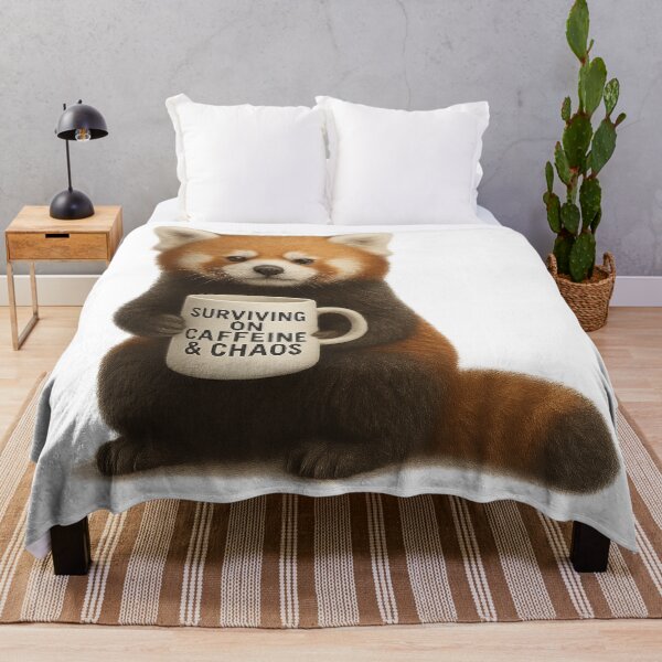 Item preview, Red Panda Surviving on Caffeine and Chaos designed and sold by thehaywirehoney.