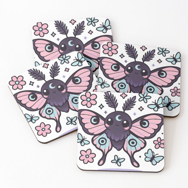 Item preview, Kawaii Pastel Luna Moth – Cute Butterfly and Flower Aesthetic Design designed and sold by dreamsagellc.