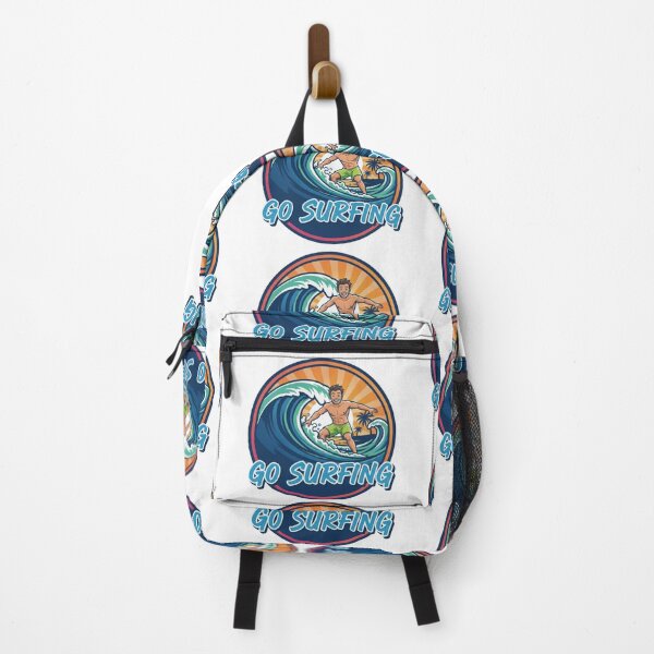 Item preview, Go Surfing Illustration Cartoon Surfer Tropical Sunset designed and sold by DibuHumor.