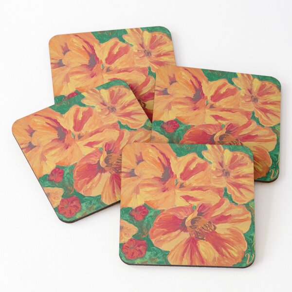 Item preview, Nasturtium Painting - Acrylic on canvas designed and sold by ladyinthemitten.