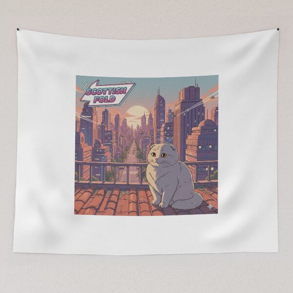 Item preview, Retro Anime Cat Cute Scottish Fold Cat Breeds Design designed and sold by ANIMEX00.