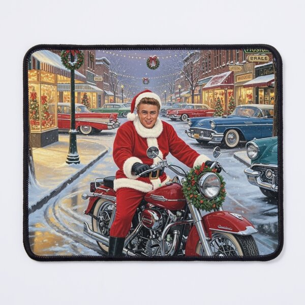 Item preview, Rebel Santa James Dean: Vintage Motorcycle Christmas in 1950s Small Town | Hollywood Holidays designed and sold by Art's Diner.