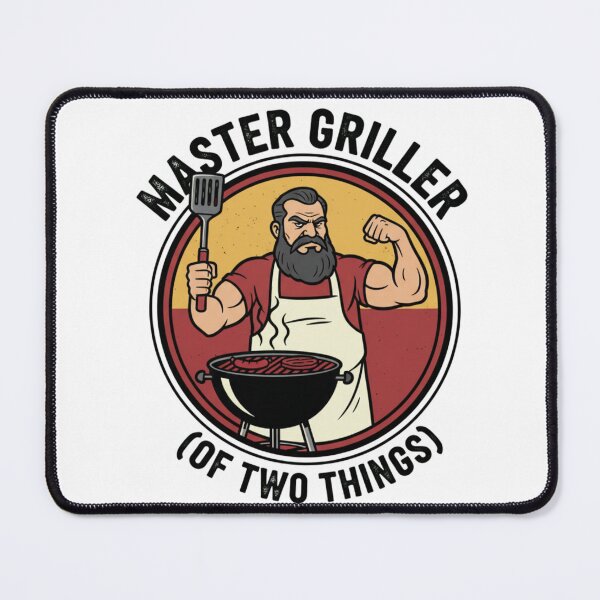 Item preview, Master Griller - The Muscular Barbecue Master in Retro Vintage Style designed and sold by PinkGothica.