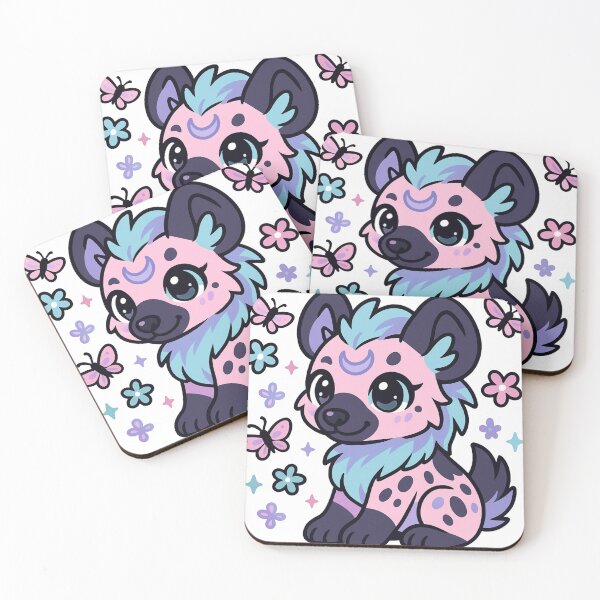 Item preview, Kawaii Pastel Hyena – Cute Butterfly and Flower Aesthetic Design designed and sold by dreamsagellc.