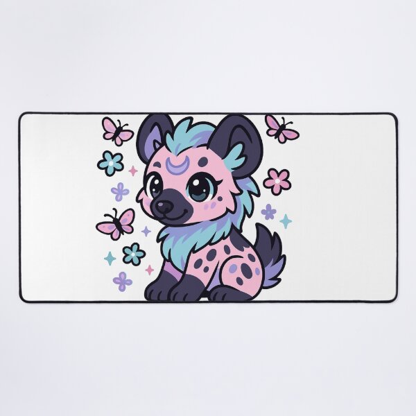 Item preview, Kawaii Pastel Hyena – Cute Butterfly and Flower Aesthetic Design designed and sold by dreamsagellc.