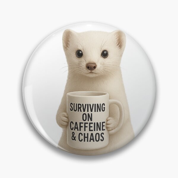 Item preview, Ermine Surviving on Caffeine and Chaos designed and sold by thehaywirehoney.