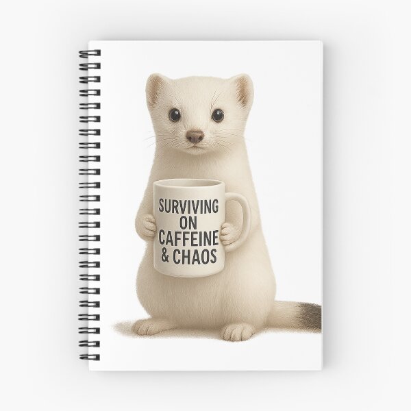 Item preview, Ermine Surviving on Caffeine and Chaos designed and sold by thehaywirehoney.