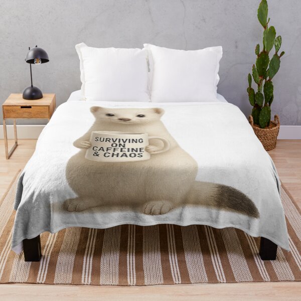 Item preview, Ermine Surviving on Caffeine and Chaos designed and sold by thehaywirehoney.