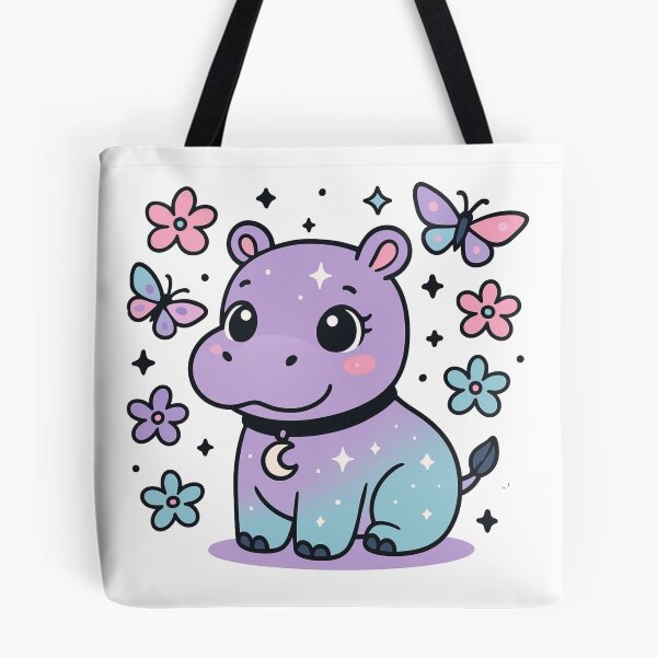 Item preview, Kawaii Pastel Hippo – Cute Butterfly and Flower Aesthetic Design designed and sold by dreamsagellc.