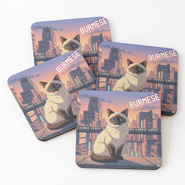 Item preview, Retro Anime Cat Cute Burmese Cat Breeds Design designed and sold by ANIMEX00.