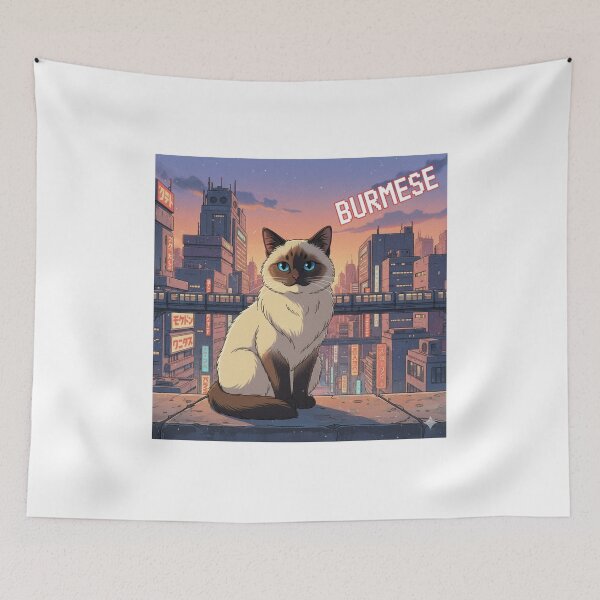 Item preview, Retro Anime Cat Cute Burmese Cat Breeds Design designed and sold by ANIMEX00.
